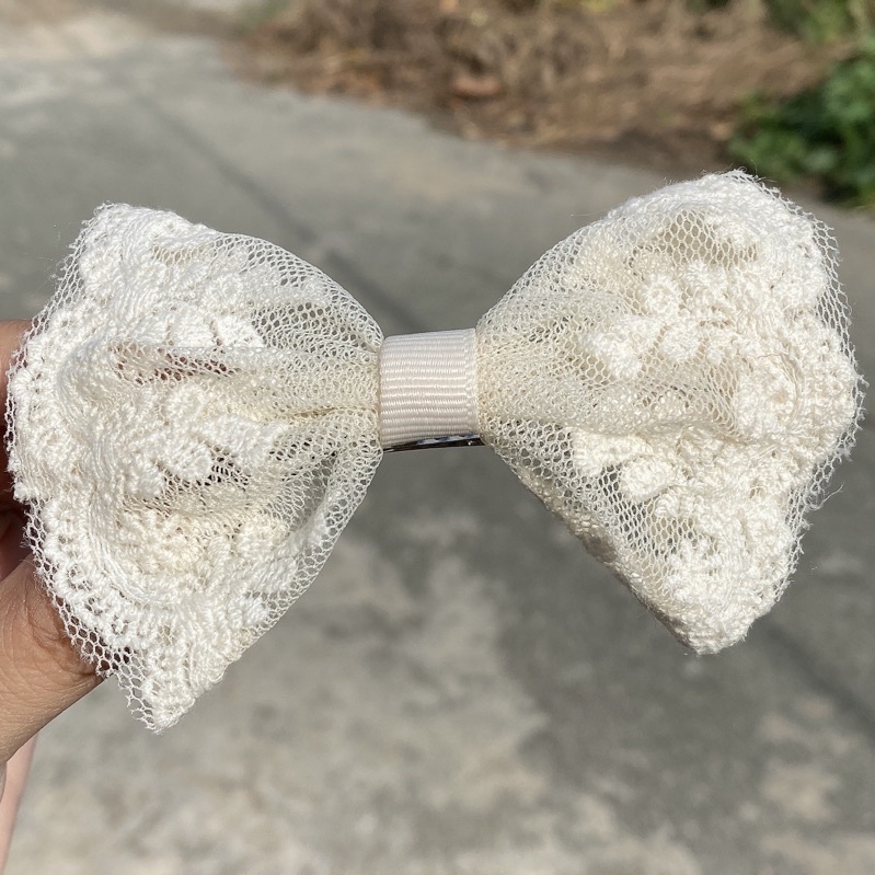 kẹp tóc nơ ren tiểu thơ phong cách Hàn quốc