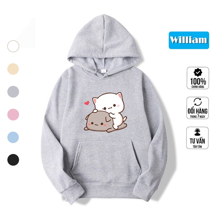 Áo hoodie nam nữ hình Mèo dễ thương chất nỉ bông dày dặn, in Pet cao cấp William - DS214
