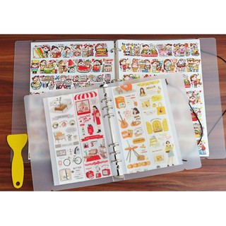 Sổ còng chiết lưu chữ washi tape,stiker