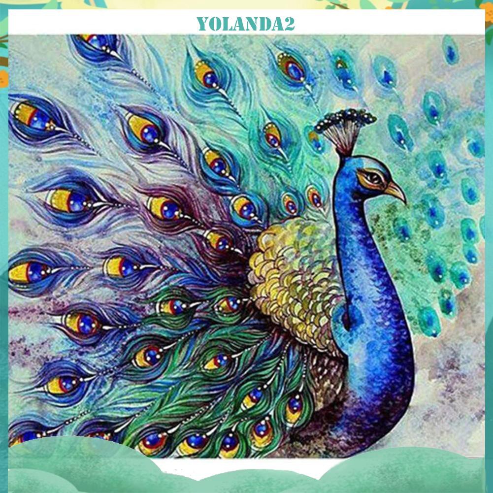 Bộ Tranh Thêu Chữ Thập Hình Chim Công Diy 11ct