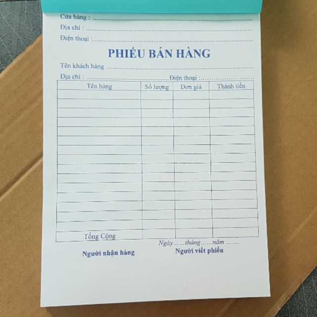 Hóa đơn bán hàng 1 liên 100 trang A5