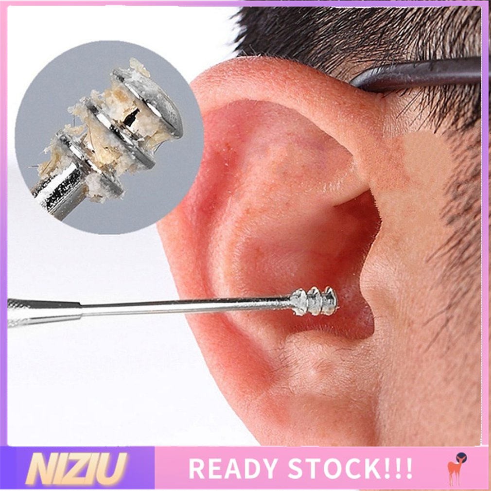 ❤️NIZIU❤️Stainless Steel Earpick Wax Remover Curette Cleaner Health Care Tool Ear Pick/Thép không gỉ Lấy ráy tai Loại bỏ sáp Curette Dọn dẹp hơn Dụng cụ chăm sóc sức khỏe Lấy tai