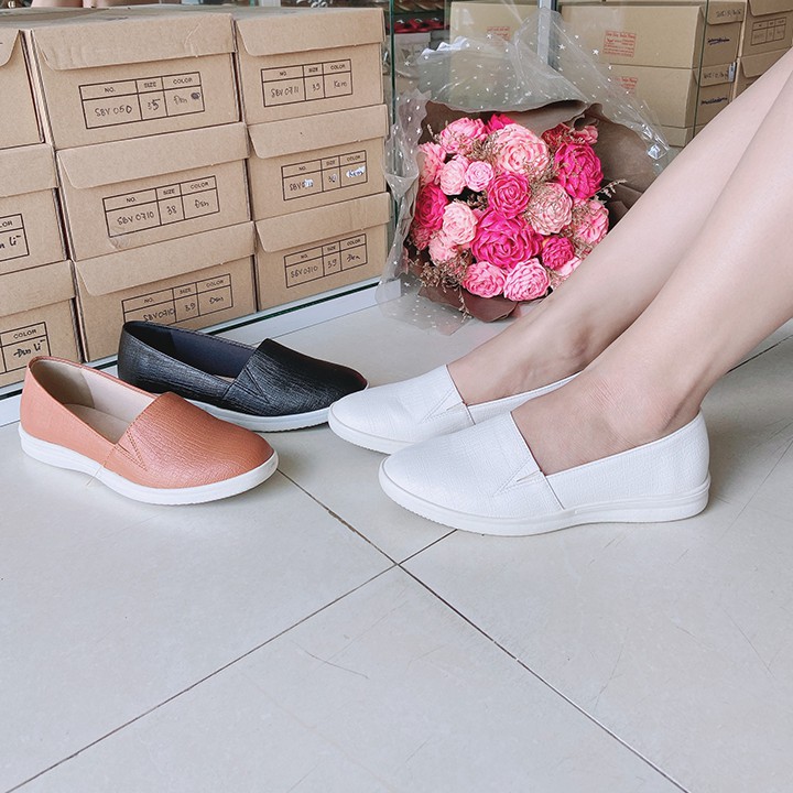 Giày Slip-on Nữ Phong Cách 2020 Màu Trắng. Giầy VNXK - B052