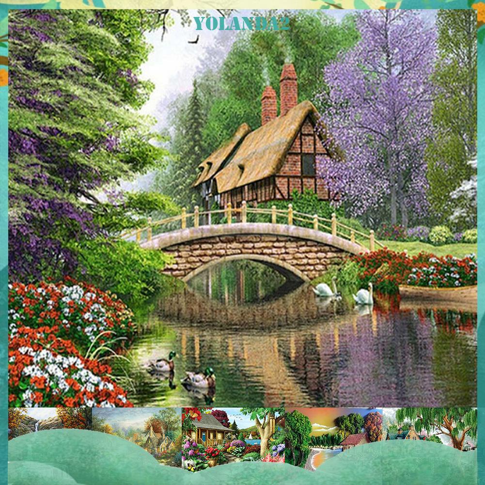 Tranh Đính Đá Kim Cương Toàn Bộ 5D DIY Hình Vẽ Phong Cảnh