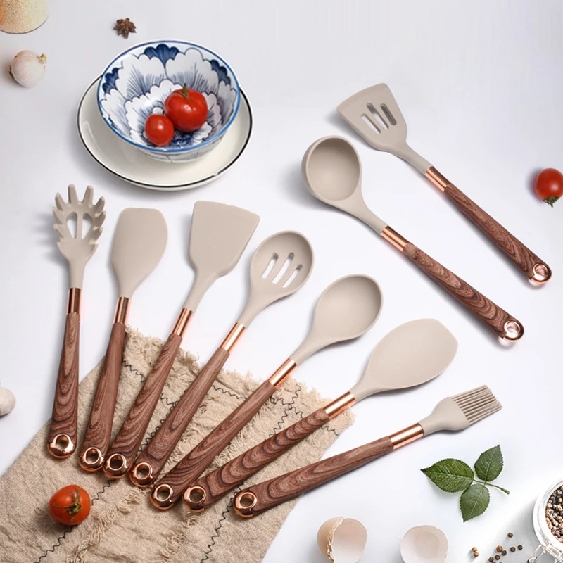 Bộ 9 Dụng Cụ Nấu Ăn Bằng Silicone Chống Dính Tiện Dụng Cho Nhà Bếp