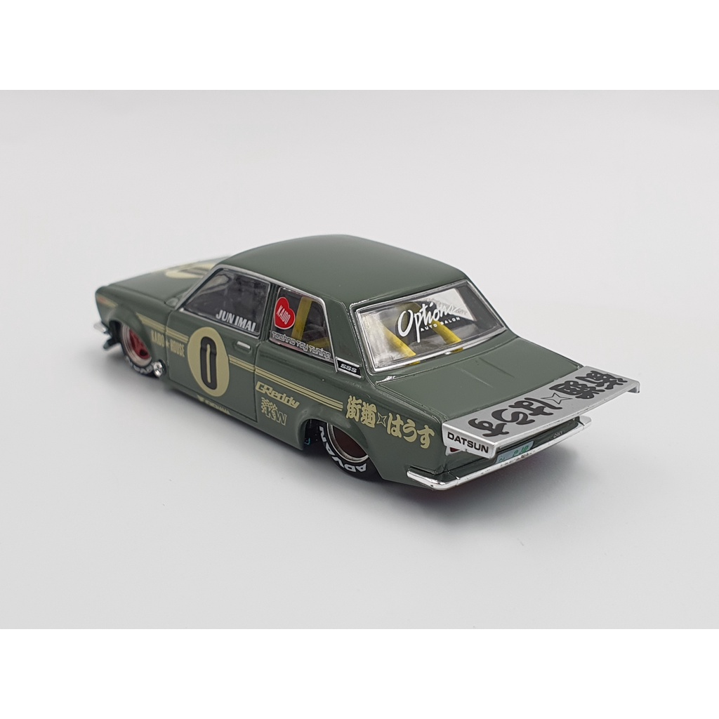 Xe Mô Hình Datsun 510 Pro Street OG Green 1:64 KAIDO HOUSE/ MIniGT (Xanh)