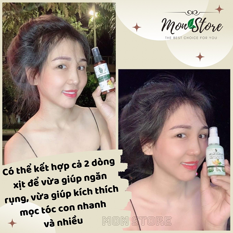 Xịt bưởi bạc hà / Xịt quế sả chanh VV Natural Cosmetic kích thích mọc tóc, ngăn rụng, kiềm dầu, chống bết tóc