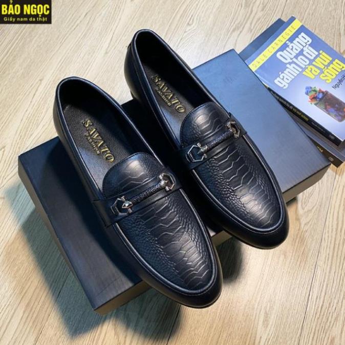 Giày lười nam dập vân đà điểu thời trang ✅ HÀNG CAO CẤP - ĐẾ KHÂU CHẮC CHẮN ✅ Giầy da nam chất da bò mềm ✅ Mã K .