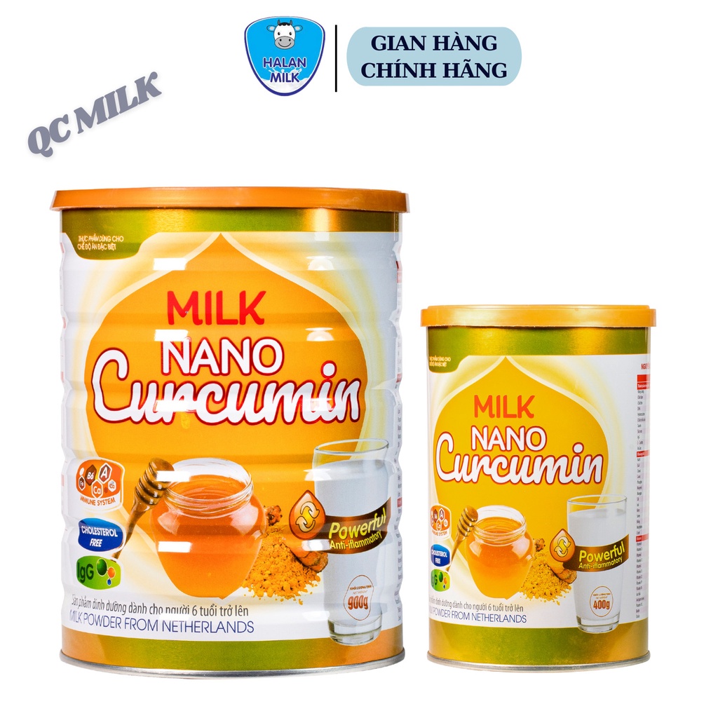 [Mua 3 tặng 1] COMBO 3 hộp Sữa nghệ milk nano curcumin 900g/hộp -Tốt cho người bị dạ dày, đại tràng,Halanmilk