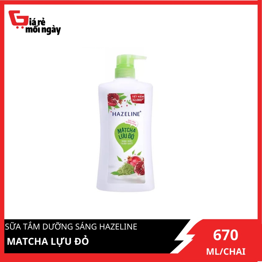 Sữa Tắm Dưỡng Sáng Hazeline Matcha Lựu Đỏ 670g