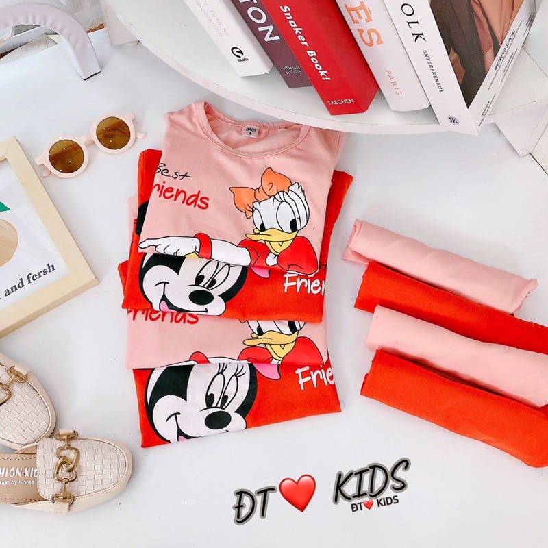 [SET BÉ GÁI] Bộ micky donald mềm mát cho bé gái