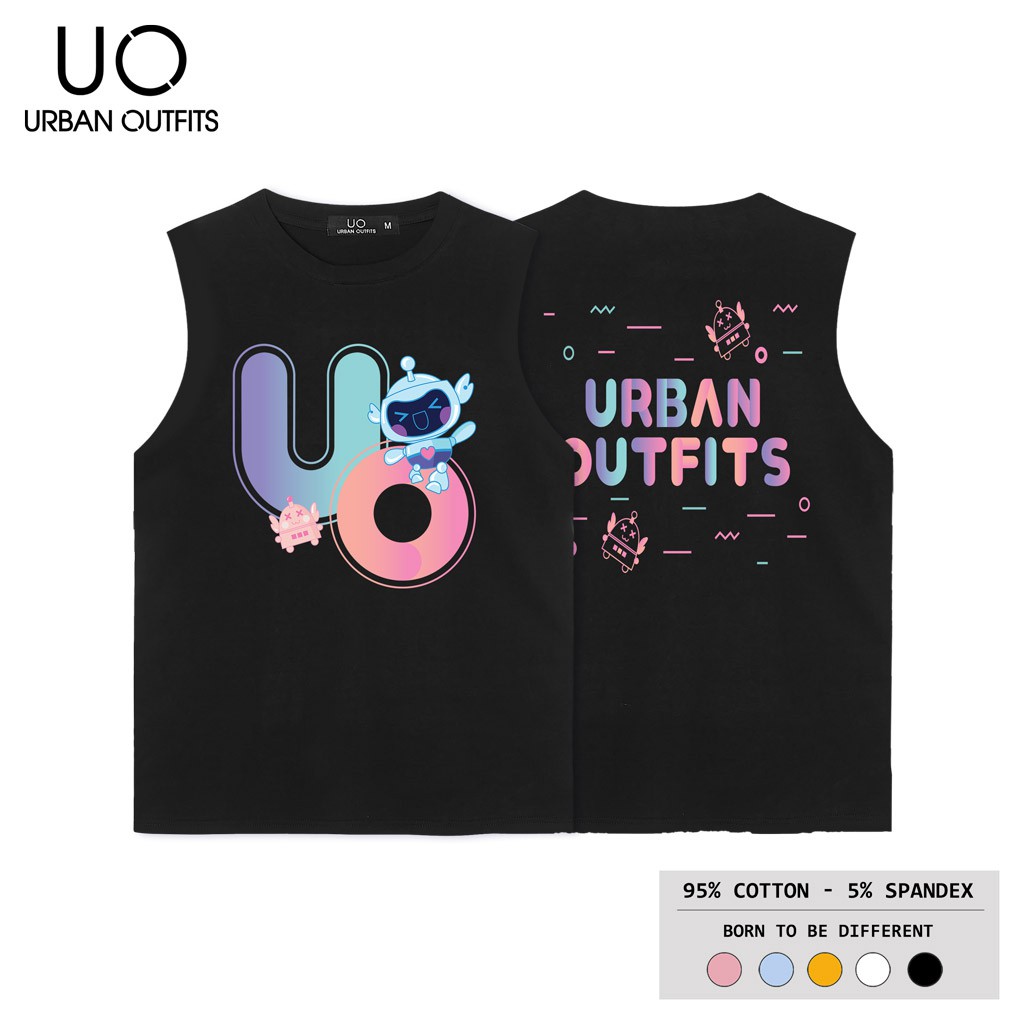 Áo Thun Ba Lỗ Nữ Nam URBAN OUTFITS In Bots UO BLR01 Kiểu Tank Top Form Suông Cotton 4 Chiều Local Brand