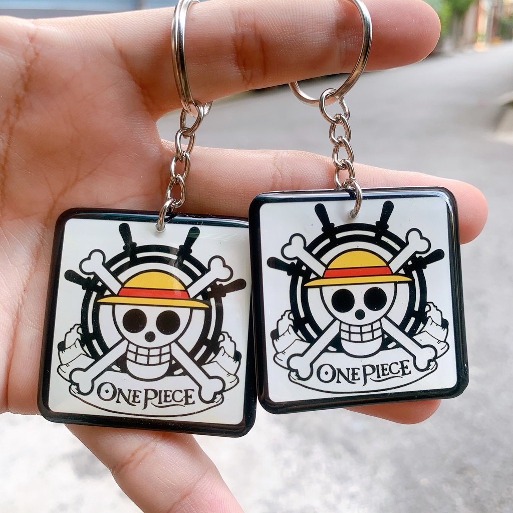 Móc khóa One Piece đảo hải tặc in 2 mặt nhựa dẻo cao cấp | móc khóa anime độc