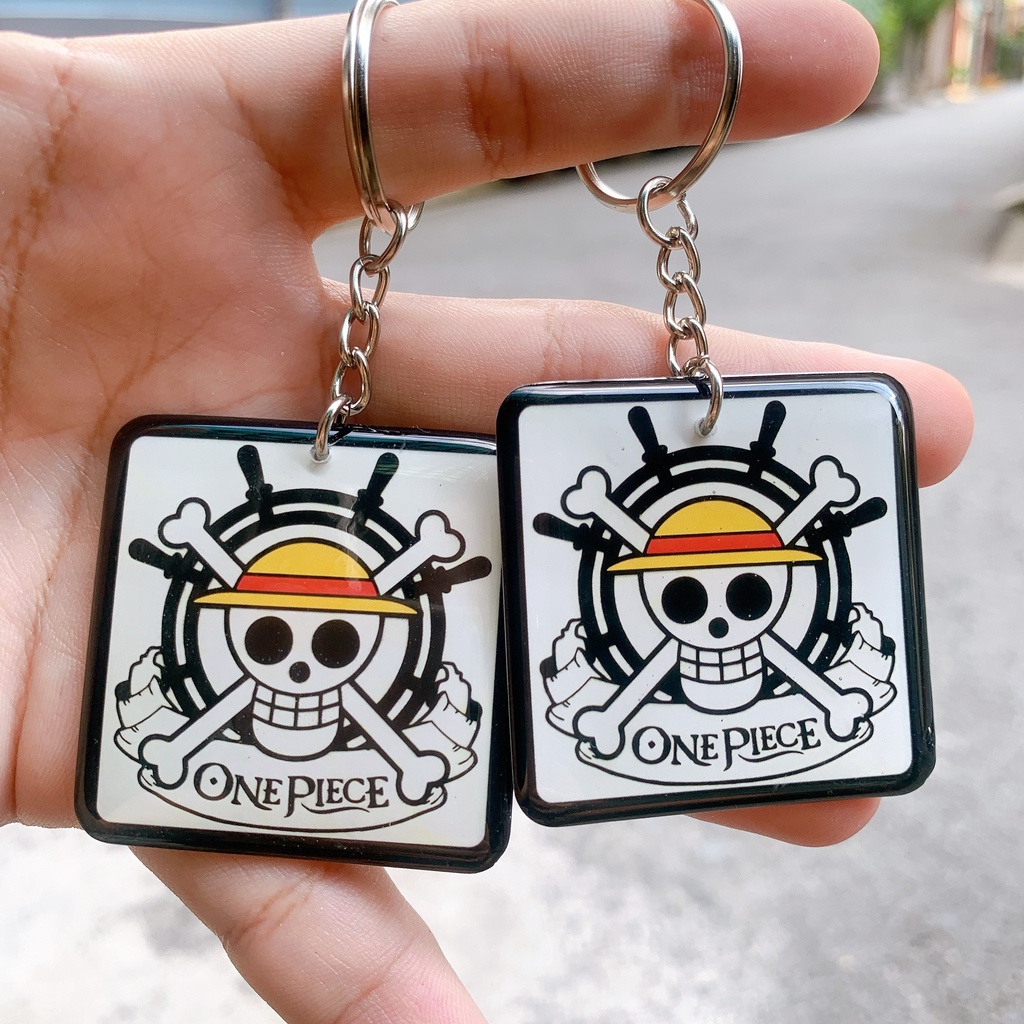 [Quà Tặng] Móc khóa One Piece đảo hải tặc in 2 mặt nhựa dẻo cao cấp | móc khóa anime độc