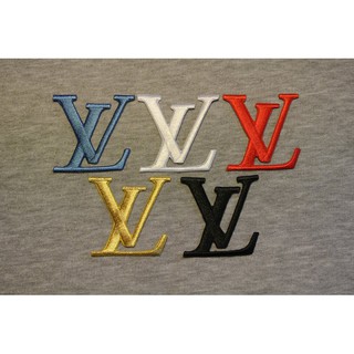 Miếng ủi thêu logo lv patch ủi là thêu logo lv sticker thêu ủi lv