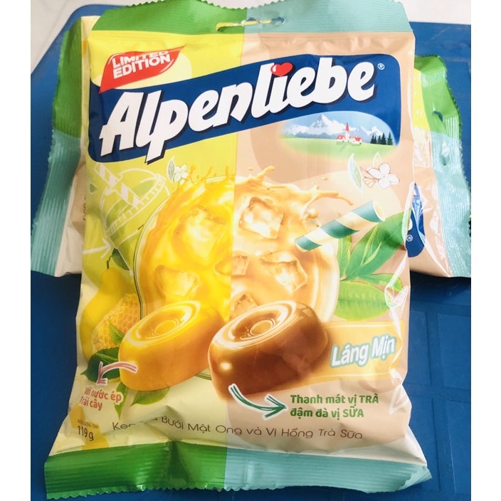 Kẹo Alpeliebe Hương Trà Bưởi Mật Ong và Vị Hồng Trà Sữa 119gr