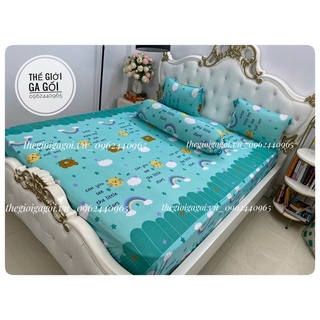 Bộ Ga Thun Lạnh Hàn Quốc 4 món ( 1 ga bọc + 2 vỏ gối nằm + 1 vỏ gối ôm)