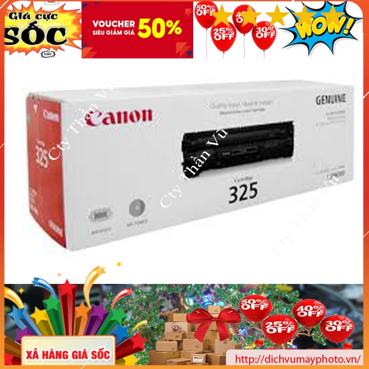 Hộp mực in Canon 325 dùng cho máy in Canon LBP 6000, 6030, 6030W hạt mực mịn, không vón cục nên máy 