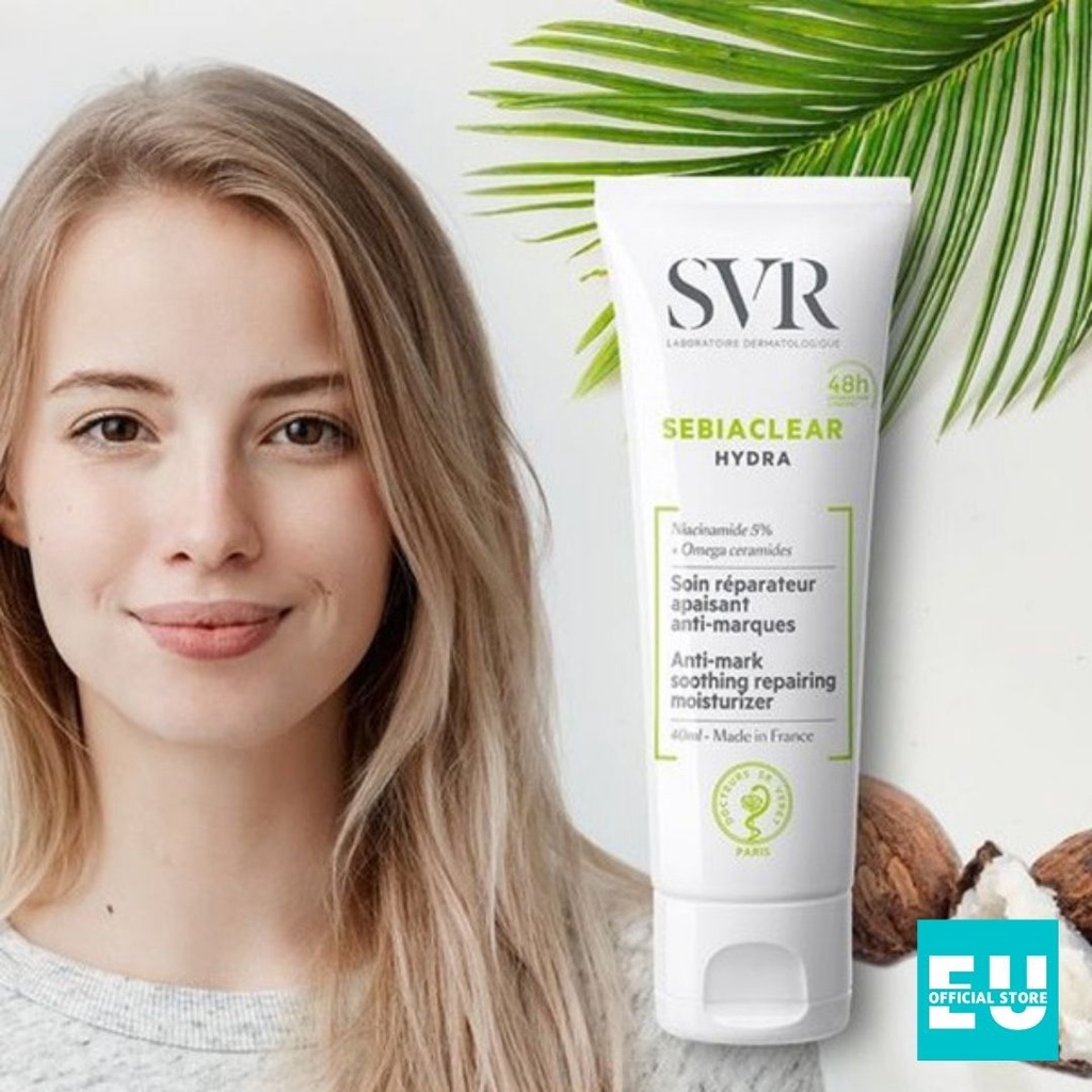 Kem Dưỡng Ẩm Phục Hồi Cho Da Dầu Mụn SVR Sebiaclear Hydra/ Active Creme/Mat+Pores 40ml