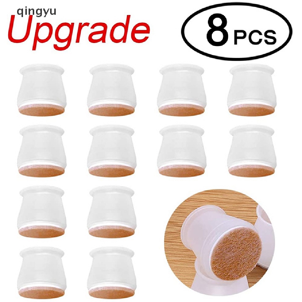 Bộ 8 Vỏ Bọc Bảo Vệ Chân Bàn Ghế Bằng Cao Su Chống Trượt Tiện Dụng