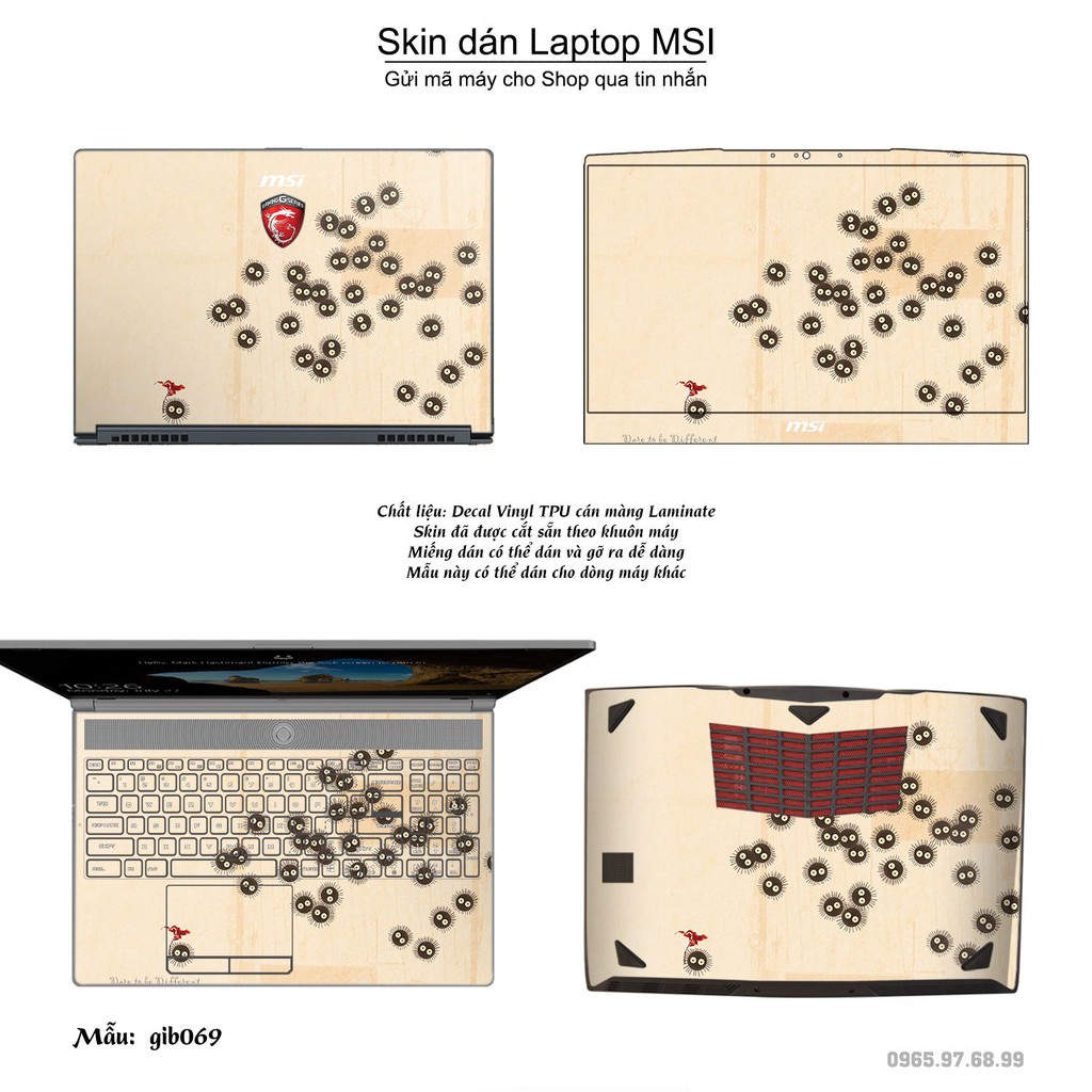 Skin dán Laptop MSI in hình Ghibli nhiều mẫu 11 (inbox mã máy cho Shop)