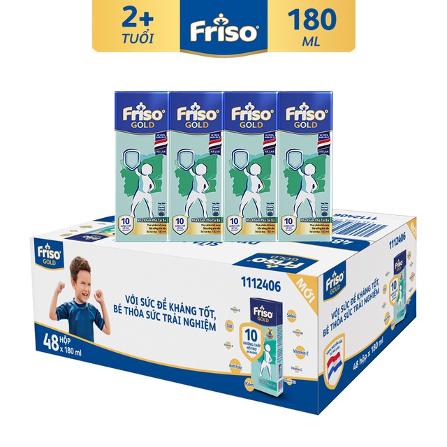 Thùng 48 hộp Sữa uống dinh dưỡng Friso Gold (180ml/hộp)