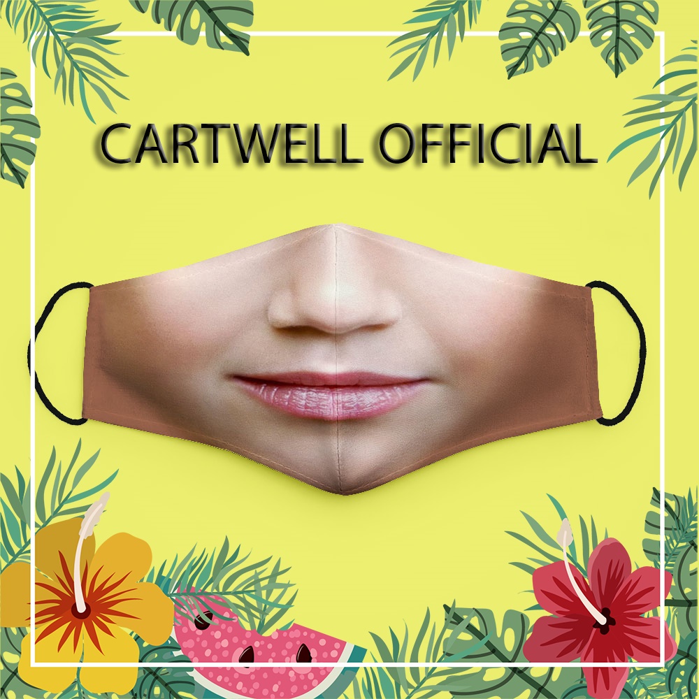 Khẩu trang mặc cười hàm răng thời trang troll mồm trẻ con 9 CARTWELL dày 2 lớp có thể giặt và tái sử dụng phòng dịch bện