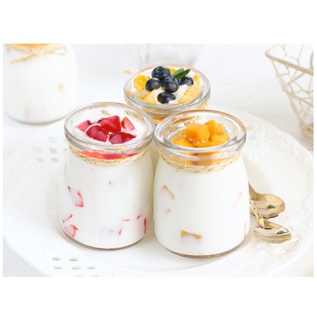 Hũ thủy tinh làm sữa chua, Hũ làm sữa chua bằng thủy tinh có nắp kèm hoạt tiết | BigBuy360 - bigbuy360.vn