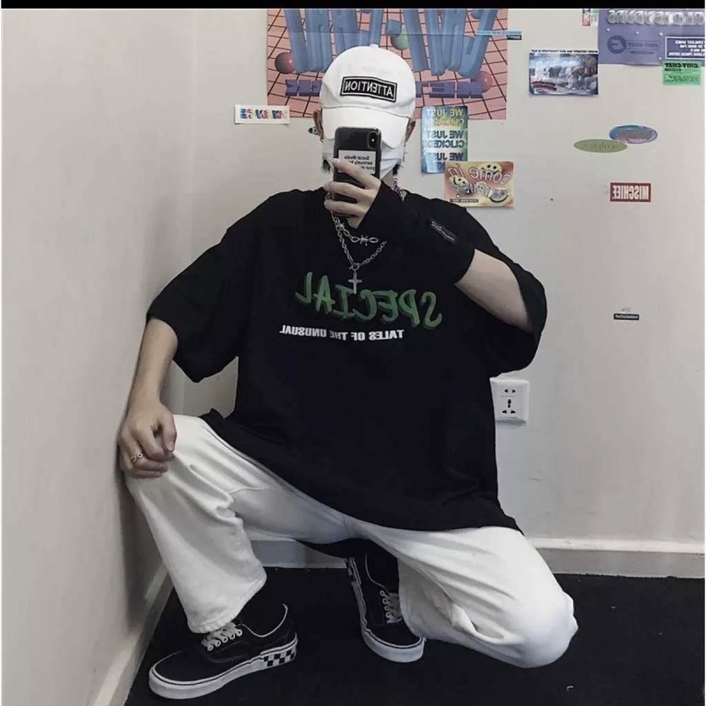 Áo Thun Unisex Nam Nữ Form Rộng Tay Lỡ SPECIAL Cá Tính AT74