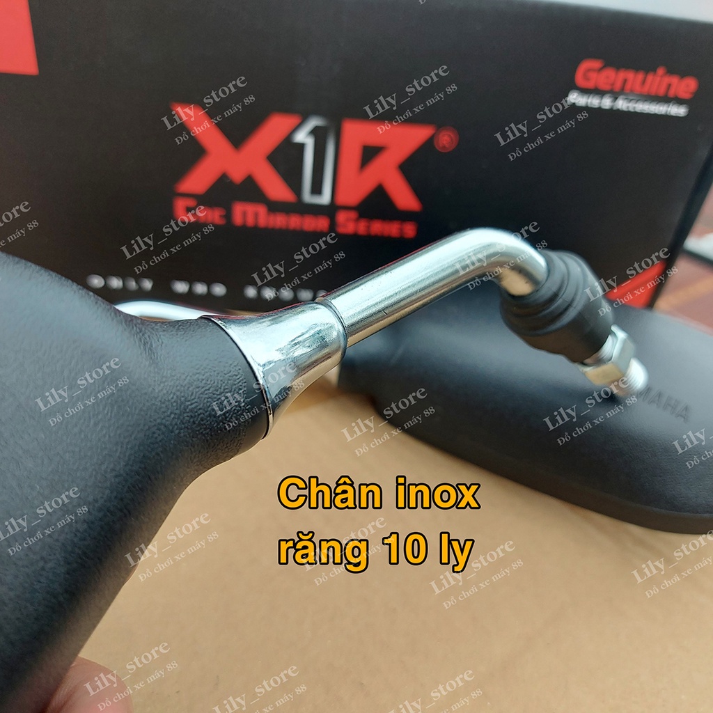 Gương kính chiếu hậu crg X1r kiểu spark mặt kính to chân inox gắn mọi xe máy