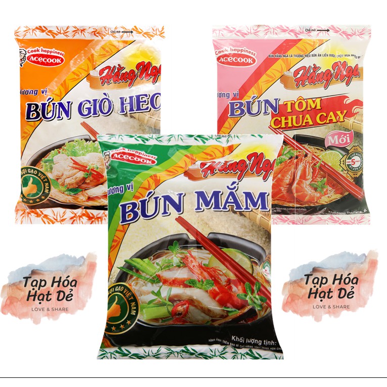 Bún mắm Hằng Nga gói 73g (bún mắm,giò heo, bò Huế, tôm chua cay) (1 gói)