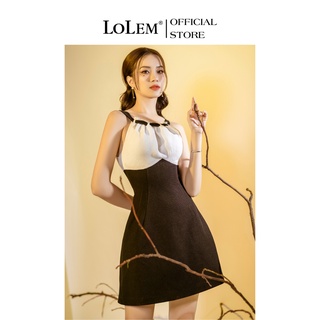 Đầm chữ A LOLEM DX350 cổ yếm vải linen Thái thoáng mát