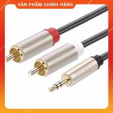 Dây loa 3.5 sang 2 đầu RCA 1m UGREEN 20821 bọc lưới dailyphukien