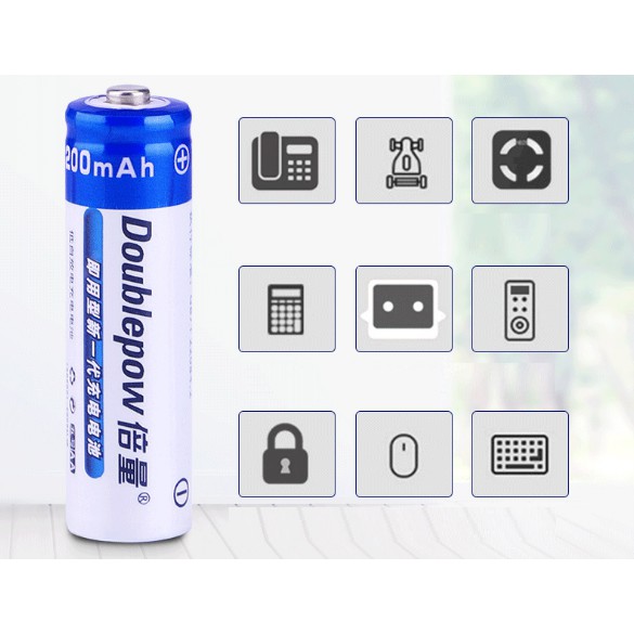 Bộ Pin sạc 4 viên AA 1200mAh Doublepow