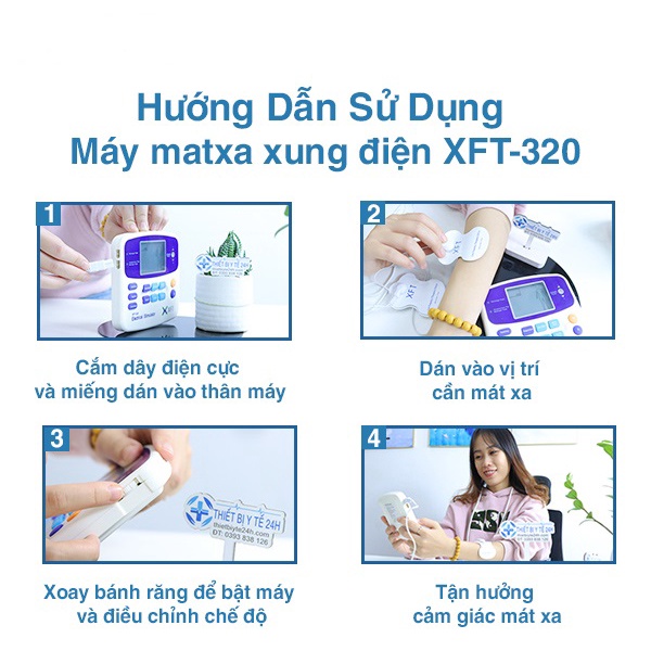 Máy Massage Xung Điện [Freeship] Tích hợp hệ thống điều khiển kỹ thuật số hỗ trợ giảm đau mỏi cơ thể. Thiết kế hiện đại