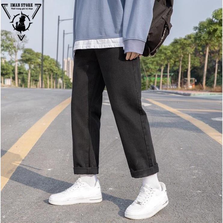 Quần Jeans baggy Đen phom ống suông, rộng nam, hottrend 2021