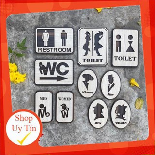 [Mẫu Hot Giá Gốc] Bảng toilet chỉ dẫn nhà vệ sinh WC nam nữ bằng Gỗ