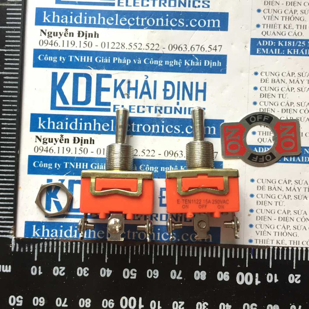2 cái công tắc 12mm E-TEN 15A250V 1122 3 trạng thái 3P, lỗ 12mm kde3314