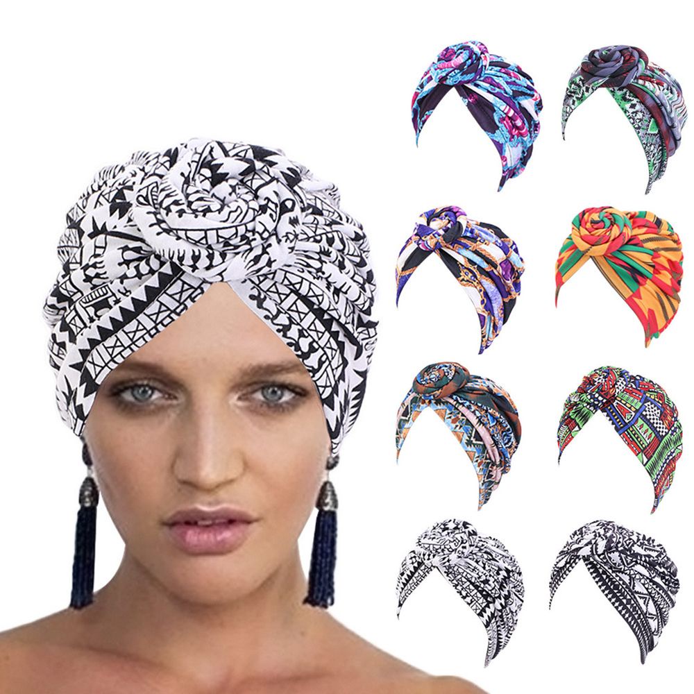 Mũ Turban Trùm Đầu Bằng Vải Satin Cotton Mềm In Họa Tiết Hoa Phong Cách Châu Phi Dành Cho Nữ