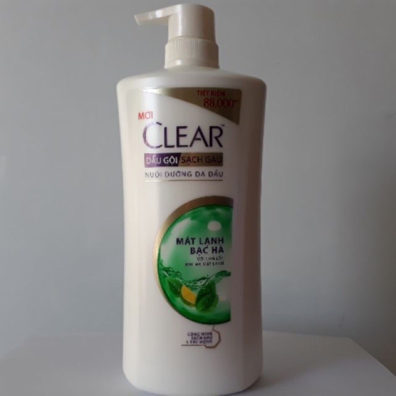 Dầu gội clear bạc hà vòi 630g tặng chai dầu gội-tắm clear men 140g