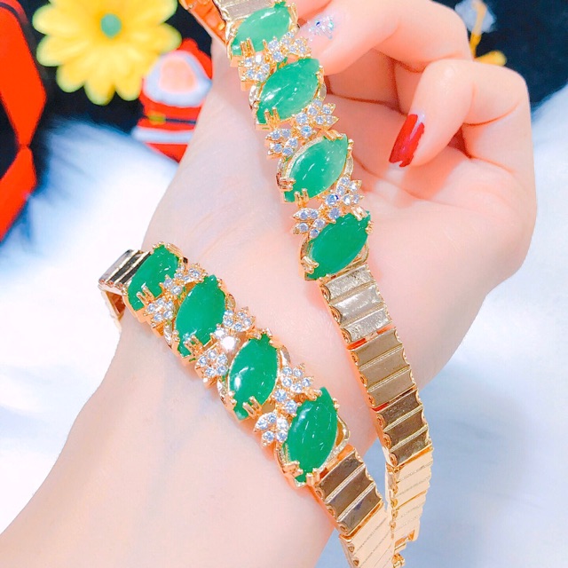 Vòng tay nữ cao cấp dát vàng 18k cực đẹp