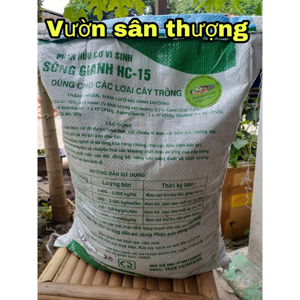 1 Kg Phân Hữu Cơ Vi Sinh Sông Gianh  Cung Cấp Vi Sinh Vật Có Lợi, Chống Bạc Màu Tăng Độ Phì Nhiêu,Từ Bao 10 kg
