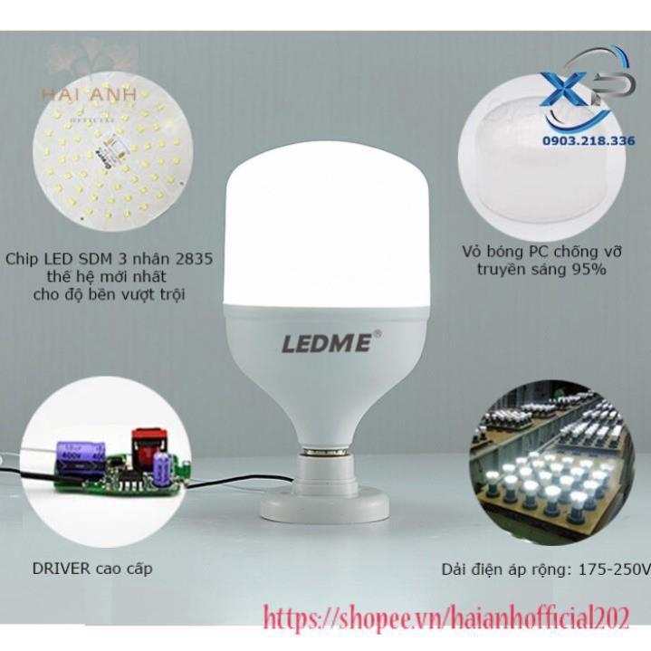 Bóng đèn Led Ledme 30W ánh sáng trắng - Tiêu chuẩn châu Âu - Siêu sáng - tiết kiệm điện Bảo hành 24 tháng