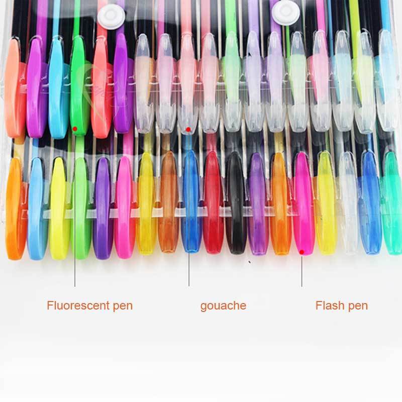 LE 48pcs/36pcs/12pcs/Gel Pens Ball Pen Refills Neon Glitter Rollerball Pastel for Drawing @VN