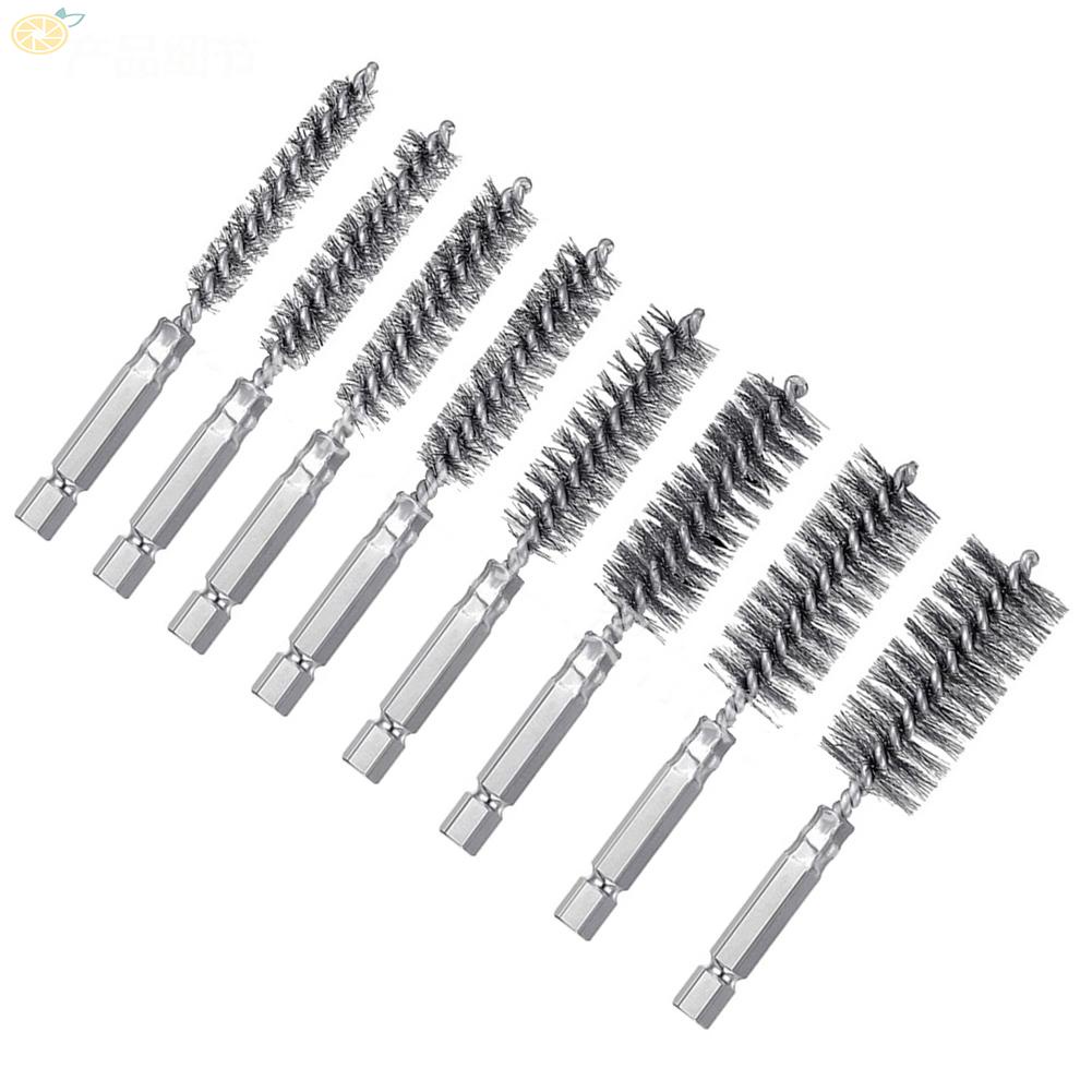 Set 8 Cọ Sợi Kim Loại 8-19mm Dùng Để Lau Chùi Làm Sạch Máy Móc Len