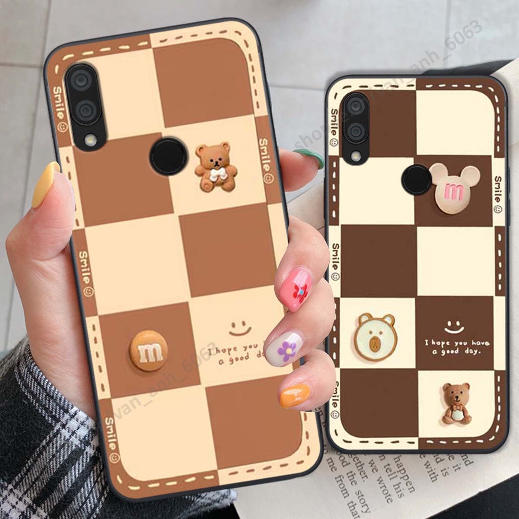 Ốp lưng Xiaomi Redmi 7 hình gấu, kẹo dễ thương cute