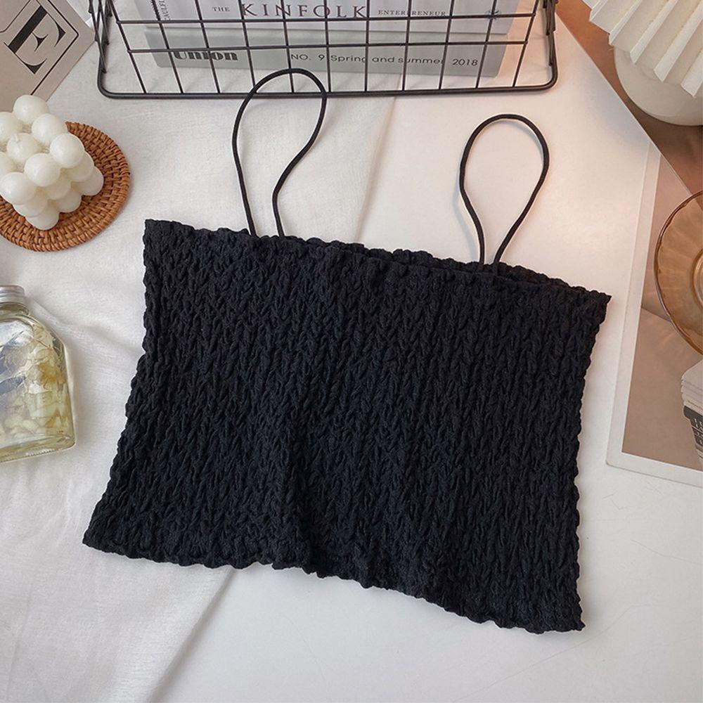 Somedayzl Áo Lót Ống Hai Dây Thể Thao Xếp Nếp Màu Trơn Thiết Kế Thời Trang Cho Nữ