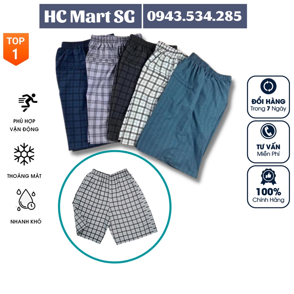 Quần short nam, Combo 5 quần nam họa tiết caro trẻ trung, Chất liệu thoáng mát rất thích hợp mặc mùa hè