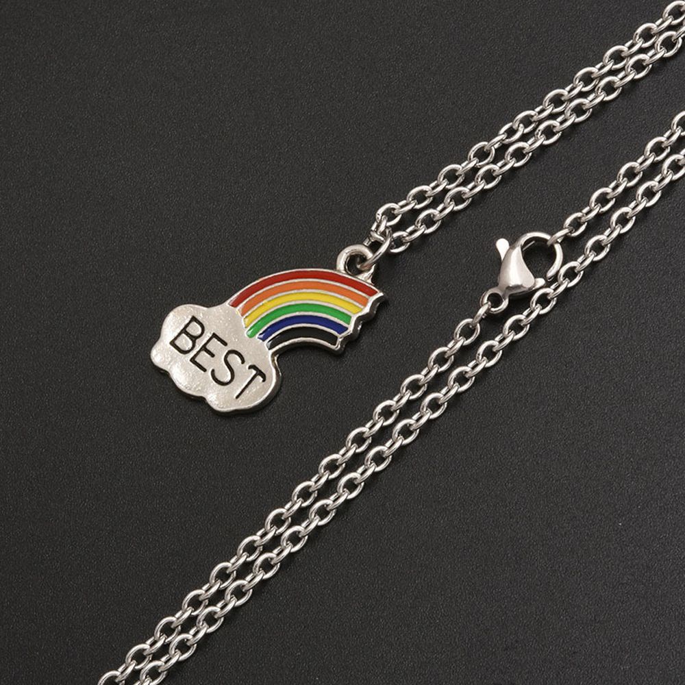 Dây chuyền mặt chữ Best Friend màu cầu vồng dễ thương sáng tạo kỷ niệm tình bạn cho đôi bạn thân