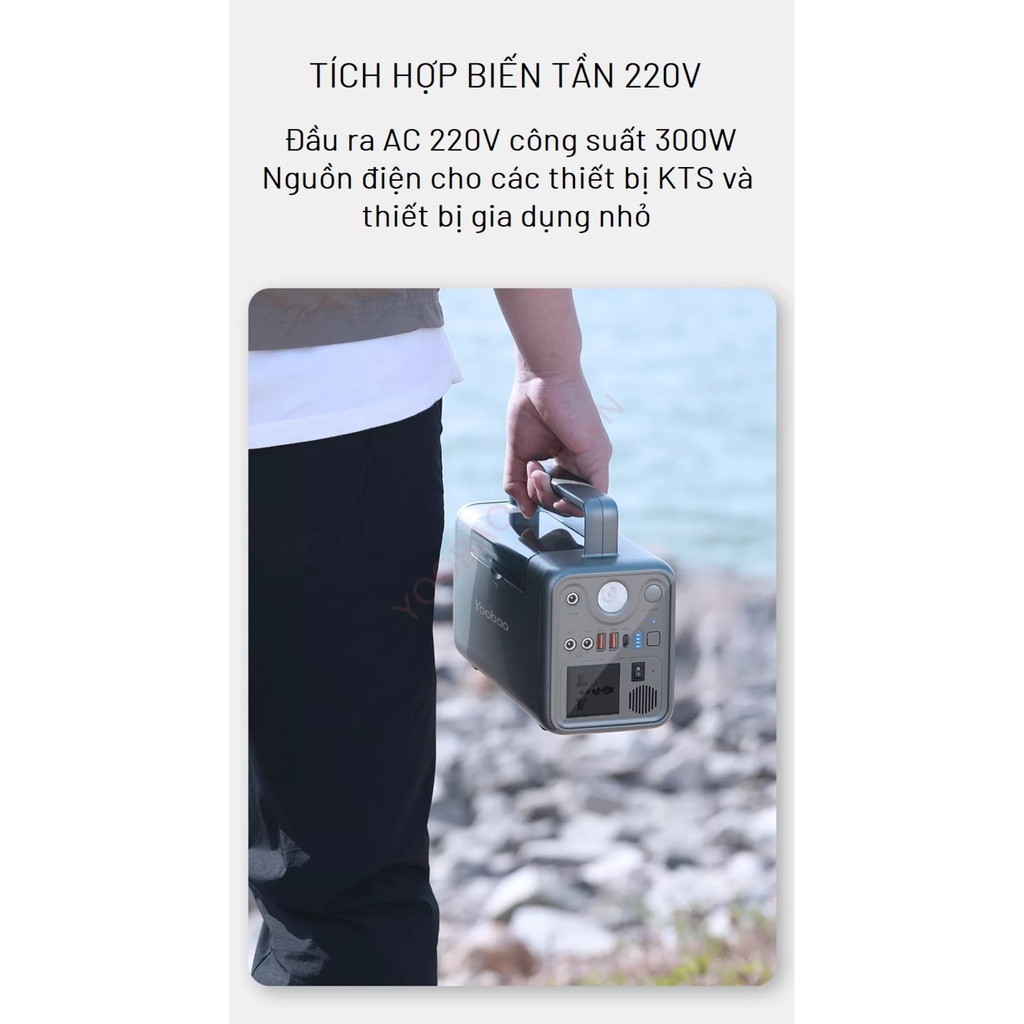 Trạm sạc dự phòng Yoobao EN300WLPD dụng lượng siêu khủng 72000mAh cổng điện 220V/300W